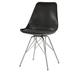 Corrigan Studio® Elphie Dining Side Chair Plastic/Acrylic/Upholstered in Black | 33.5 H x 18.25 W x 21 D in | Wayfair