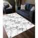 Gray/White 118 x 39 x 0.31 in Area Rug - East Urban Home Zona Abstract Machine Woven Velvet Area Rug | 118 H x 39 W x 0.31 D in | Wayfair