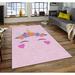 White 71 x 47 x 0.16 in Area Rug - East Urban Home Rectangle Galles Machine Made Power Loom Area Rug in Pink | 71 H x 47 W x 0.16 D in | Wayfair