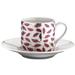 East Urban Home Gerlinde 6 Piece Espresso Cup Set Porcelain/Ceramic in Brown/Red/White | 2.4 H x 2.4 W in | Wayfair