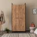 East Urban Home Sheila Armoire Wood/Metal in Black/Brown | 88.6 H x 40.9 W x 20.5 D in | Wayfair 19DAF22FE83B405B8FAD9BC3A9AA2904