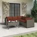 Wade Logan® Avalisse 6-Piece Outdoor Conversation Set w/ Coffee Table in Summer Fog Wicker Synthetic Wicker/Wood/All - Weather Wicker/Wicker/Rattan | Wayfair