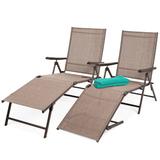 Latitude Run® 25" Long Reclining Single Chaise w/ Cushions Metal | 35.5 H x 73.25 W x 25 D in | Outdoor Furniture | Wayfair