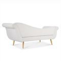 Corrigan Studio® Modern Classical Fabric Sofa Chaise Lounge w/ Scroll Arm Wood/Cotton in Gray/Black | 28.34 H x 28.5 W x 70.86 D in | Wayfair