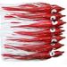 15cm Octopus Fishing Lures Squid Skirt Bait Soft Trolling Fishing Lure Saltwater 6in Red & White (10pcs)