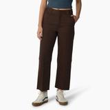 Dickies Women's Regular Fit Cropped Pants - Rinsed Chocolate Brown Size 12 (FPR10)