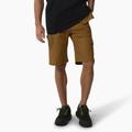 Dickies Men's Flex Temp-Iq® 365 Regular Fit Tech Duck Shorts, 11" - Rinsed Brown Size 38 (TS2026)