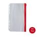 Clear Waterproof Document Filing Bags Loose Leaf Bags 6 Ring A5 A6 Size Notebook Binder Binder Zipper Folders Binder Pockets RED A6