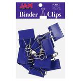 JAM Paper & Envelope Colorful Binder Clips Large 1 1/2 inch (41 mm) Purple Binder clips 12/Pack