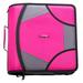 Case-it The King Sized Zip Tab Zipper Binder - 4 Inch D-Rings - 5 Subject File Folder - Multiple Pockets - 800 Sheet Capacity - Comes with Shoulder Strap - Magenta D-186