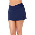 Plus Size Women's High Waist Quick-Dry Side Slit Skirt by Swimsuits For All in Navy (Size 30)