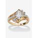 Women's Gold-Plated Marquise Cut Engagement Ring Cubic Zirconia by PalmBeach Jewelry in Gold (Size 12)