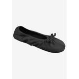 Women's Stretch Satin Ballerina Slippers by MUK LUKS in Black (Size MEDIUM)