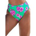 Plus Size Women's Shirred Swim Brief by Swimsuits For All in Bali Floral (Size 4)