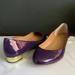 J. Crew Shoes | J Crew Harper Gold Heel Patent Leather Flats | Color: Gold/Purple | Size: 7.5