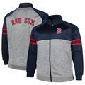 Men's Navy/Heather Gray Boston Red Sox Big & Tall Raglan Full-Zip Track Jacket