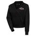 Women's Antigua Black Baltimore Ravens Point Pullover Hoodie