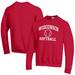 Men's Champion Red Wisconsin Badgers Softball Icon Powerblend Pullover Sweatshirt