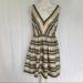 J. Crew Dresses | J. Crew // Factory Gold, Navy, White Striped V Neck Fit And Flare Dress 43721 | Color: Blue/Gold | Size: 6