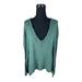 Free People Tops | Free People Empire Waist Shirt Frayed Hem Size M | Color: Green | Size: M