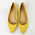 Anthropologie Shoes | Anthropologie Yellow Lace Flats Sz 7.5 M Shoes Leather Slip-On Ballet Flats Boho | Color: Yellow | Size: 7.5 M