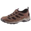 Slipper RIEKER, Herren, Gr. 43, braun (braun schwarz), Textil, Lederimitat, used, sportlich, Schuhe, Trekking Schuh, Sandale, Sommerschuh mit praktischem Gummizug