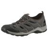 Slipper RIEKER, Herren, Gr. 44, schwarz (schwarz grau), Textil, Lederimitat, used, sportlich, Schuhe, Trekking Schuh, Sandale, Sommerschuh mit praktischem Gummizug