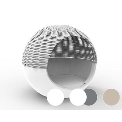 Vondom »ULM« Outdoor Mond Daybed geflochtenes Seildach Basic Matt / White mit Bezug Silvertex White 4004 / Dach Cordon Steel Image