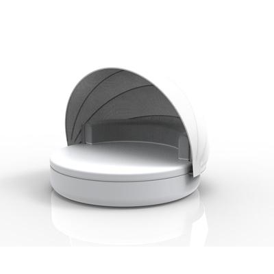 Vondom »ULM« Outdoor Daybed mit fester Rückenlehne inkl. Faltdach White mit Bezug Silvertex White 4004 / Lackiert Hochglanz / Sunvision White Image