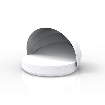 Vondom »VELA« Outdoor Daybed rund mit neigbarer Rückenlehne inkl. Faltdach Ecru mit Bezug Silvertex Ecru 0009 / Basic Matt / Sunvision Ecru Image