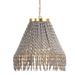 Angelou 20" Wide Gold Metal Gray Beaded Wood Chandelier