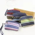 Porte-monnaie en tissu de coton ethnique pour femmes pochette porte-cartes portefeuille pour