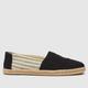 TOMS university stripe rope vegan flat shoes in black