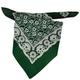 Green, White & Black Paisley Patterned Bandana Neckerchief