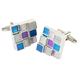 Grey, Blue & Purple Square Cufflinks