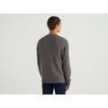 Benetton, Crew Neck Sweater In Wool Blend, taglia XL, Dark Gray, Men