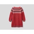 Benetton, Warm Knit Dress, taglia 5-6, Strawberry, Kids