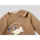 Benetton, Bodysuit With Print In Organic Cotton, taglia 0-1, Camel, Kids