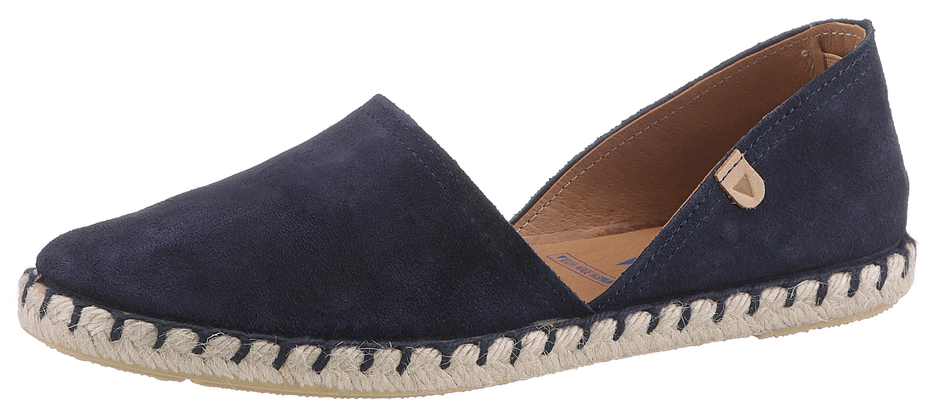 Espadrille VERBENAS, Damen, Gr. 39, blau (dunkelblau), Veloursleder, Veloursleder, Schuhe Espadrille, Strandschuh, Sommerschuh, Loafer aus Veloursleder