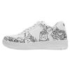 Sneaker DOGO "Dice Low-Top Sneaker Bon Voyage Damen Sneaker", Damen, Gr. 36, Normalschaft, weiß, Lederimitat, Schuhe, Handgefertigt