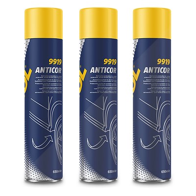 Mannol 3x 650ml Anticor Spray Schwarz Unterbodenschutz [Hersteller-Nr. 9919] Image