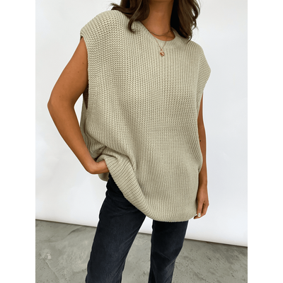 FRANKIE SLEEVELESS JUMPER TAUPE