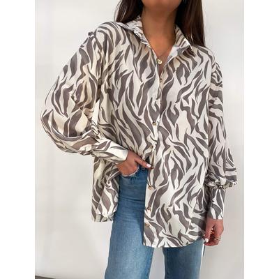 Otis Print Shirt - Neutral Zebra