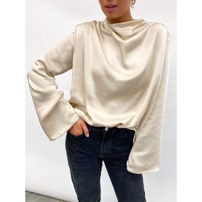 JAYDA COWL NECK BLOUSE OYSTER
