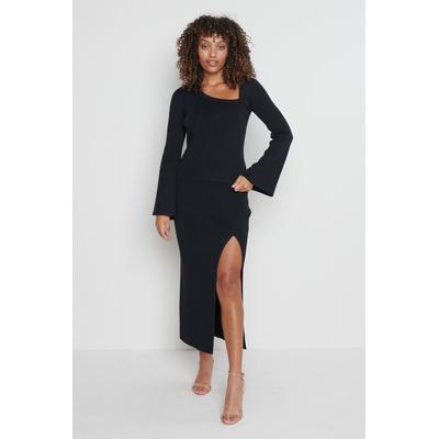 Blythe Cut Out Knit Top - Black