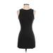 Topshop Casual Dress - Bodycon Crew Neck Sleeveless: Gray Print Dresses - Women's Size 4
