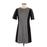 Ann Taylor LOFT Cocktail Dress - Sheath Crew Neck Short Sleeve: Gray Solid Dresses - Women's Size 4 Petite