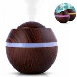 500ML Mini Humidifier Ultrasonic Diffuser Wood Grain Aromatherapy Oils Humidifier Fragrance Lamp LED with 7 Colors Free-SPA for Yoga Bedroom Office (B)