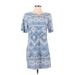 Old Navy Casual Dress - Shift: Blue Jacquard Dresses - Women's Size X-Small