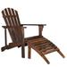 Outdoor Garden Wooden Chair With Footstool Folding Adirondack Chair Outdoor Wood Patio Chair for Backyard/Pool/Beach